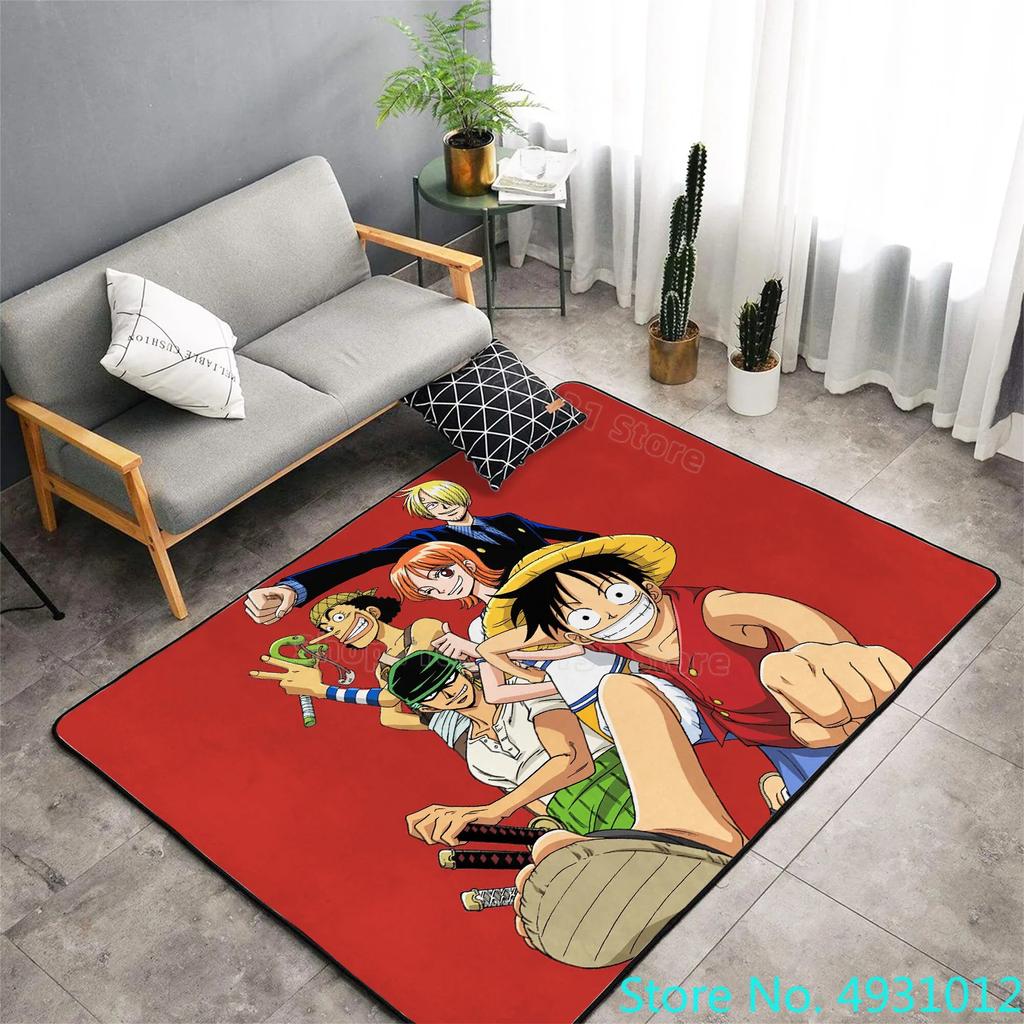 Creative 3D Carpet Anime One Piece Luffy All Team Members Living Room Bedroom Decoration Rug Children Anti Slip Crawling Mat