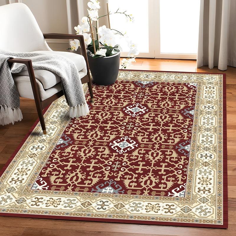 

Retro Türkiye Europe Style Carpet Party Living Room Sofa Bedroom Bedside Study Entrance Door Rug Non-slip Luxury Home Decor Mat 40x60cm
