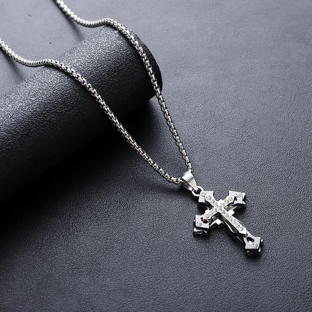 Kreuzkette Herren Titanstahl Nicht Verblassend Hochwertiges Gefühl Vielseitiges Persönlichkeitsdesign Sommer Accessoires Damen Trend Einfacher Schmuck