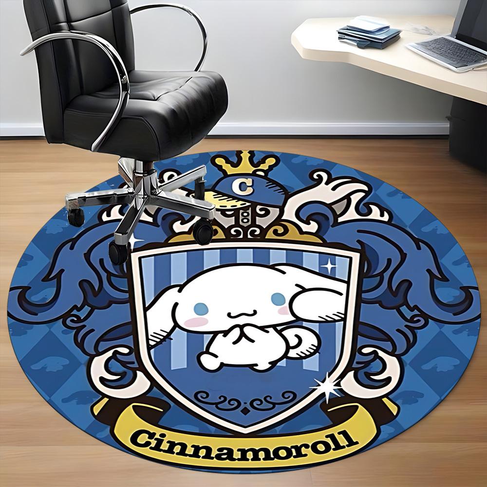 1 Stück Cinnamoroll Stuhlteppich für das Büro, rutschfest, maschinenwaschbarer Teppich für das Büro, Raum-Ferien Dekoration für Weihnachten, Geburtstag Polyester