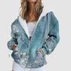 Veste zippée dégradée mode Sweat à capuche pour femme Automne et Hiver Sweat à capuche décontracté Sweat à capuche zippé Manteau chaud pour femme Hauts
