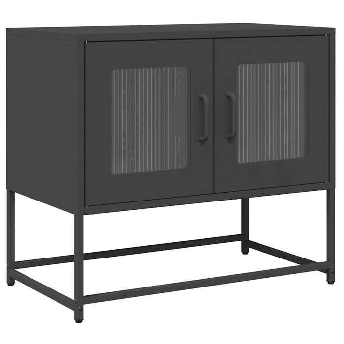VidaXL Meuble TV noir 68x39x60,5 cm acier laminé à froid, banc tv, meuble hifi, centre de divertissement, buffet tv, meuble 853332