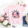 2026 Axolotl Kawaii T Shirt Kid Summer Fashion T Shirt Children Streetwear Boba Axolotl Anime Casual Child Clothing Tshirts