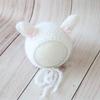 Hand Knitted Crochet Angora Wool Baby Elf Hat Newborn Coming Home Bonnet Beanie for Photography Props