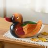Yousheng 1 Pair Wedding Ducks Ornament, Hand-Painted Wooden Mandarin Duck Statues, Color Lasting Garden Bird Statue, Wooden Ducks Statues for Home