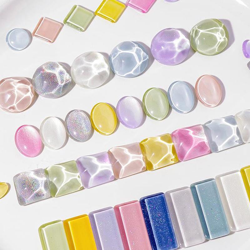 40Pcs Transparent Glass Nail Art Display Showing Polish Color Board Tips Tools