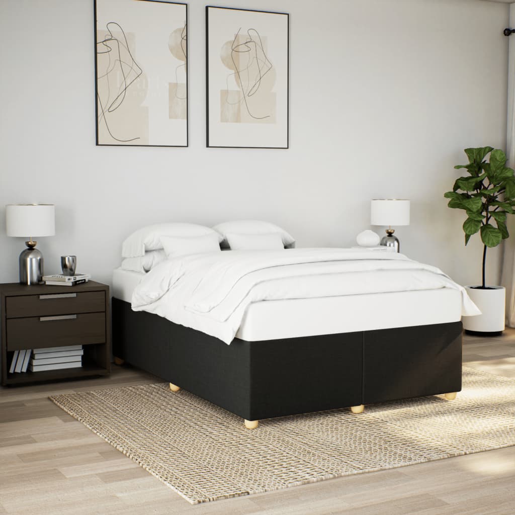 Bed Frame without Mattress Black 140x200 cm Fabric