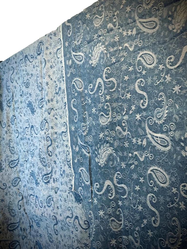 Designed Denim Thin Cloth Cotton for Denim Handmade Fairy Fabric, Fabric, Scraps, Denim, Scraps, Fabric, Crafts, Remakes, (Forest Paisley, Bright)