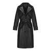 Trench Lungo Oversize da Donna Giacca in Ecopelle PU con Cintura Collo a Tacca Classico Vestibilità Larga Capospalla