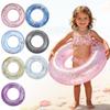 Large Inflatable Swim Ring Transparent with Glitter Design Durable PVC Material Pool Float for Adults and Kids Summer Water Fun