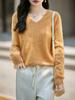 Women's V-neck Hazy Glitter Cashmere Sweater - Soft, Luxurious Knitwear