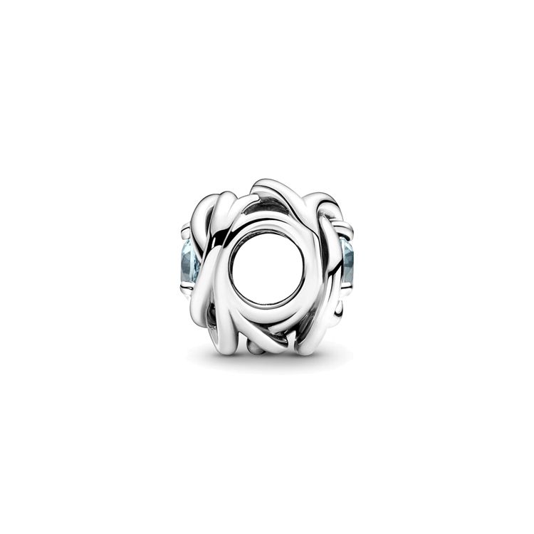Pandora Moments Fashion Versatile Simple Eternal Loop 925 Silver Glass Charm Women Charm 790065C09