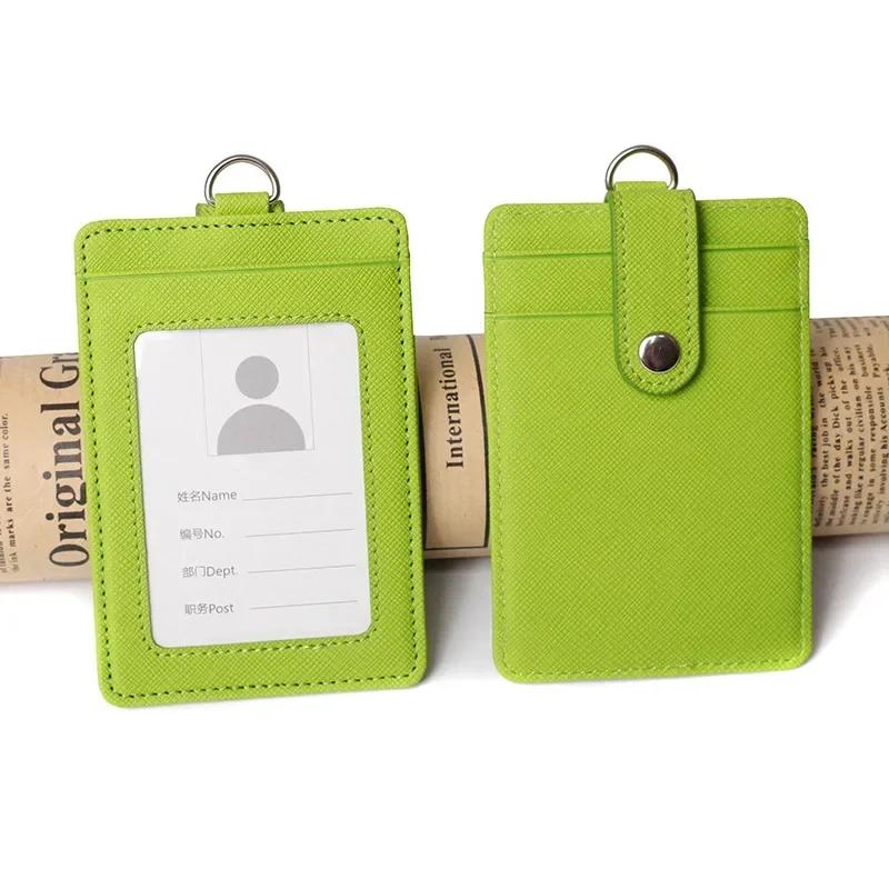Multi-functional Card Holder with Lanyard for Men and Women Credit Cards Bank Cards Student Cards Leather Wallet ID Badge Case