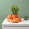 3D Printed Cat Sleeping Flowerpot Plastic Animal Shaped Planter Cat-Shaped Planter Pot  Desktop