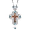 Crucifixo de Cristo Cor Prata Cruz Sacerdote Ortodoxo Russo Ora Joia Cruz Cristã Religiosa Colar Masculino Pingente