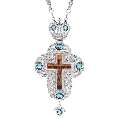 Christus Kruzifix Silber Farbe Kreuz russisch-orthodoxer Priester betet Schmuck religiöse christliche Kreuz männliche Halskette Anhänger