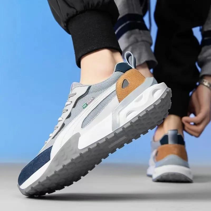 Herren Freizeitsportschuh Bequeme Atmungsaktive Mesh Laufschuhe Rutschfest Abriebfest Vulkanisierter Schuh Trend Herren Flats Trainer