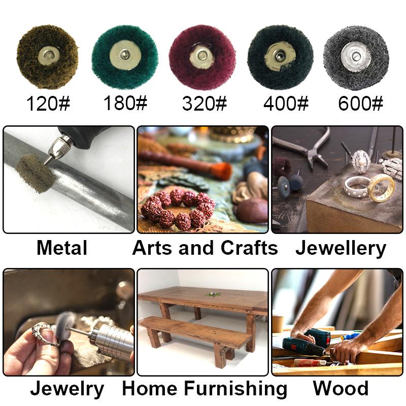 10Pcs Mini Drill Abrasive Brush Nylon Buffing Polishing Wheel with 3mm Shank for Dremel Rotary Tool Rust Remover Accessories Set