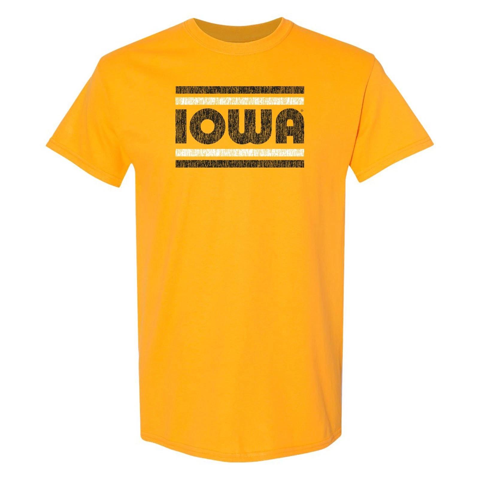 Iowa Hawkeyes Retro Underline Short Sleeve College T-Shirt - Gold S