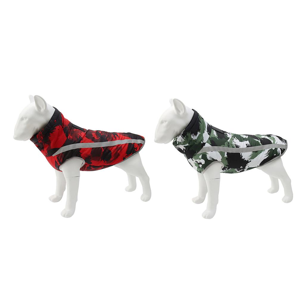 Reflective Waterproof Windproof Dog Coat, Autumn and Winter Warm Polyester Dog Jacket Winter Dog Vest for Medium Large