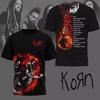T-shirt Grafica Rock Korn Uomo Stampa 3D Uomini Donne Hip Hop Tendenza Manica Corta Y2k Top Oversize Streetwear Cosplay t-shirt