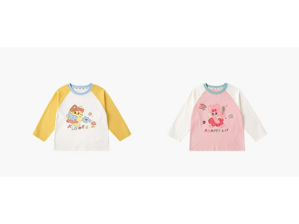 Dudu Family Spring Kids' Cartoon T-Shirt, 100% Pure Cotton, Soft & Skin-friendly, Ideal for Back to School.