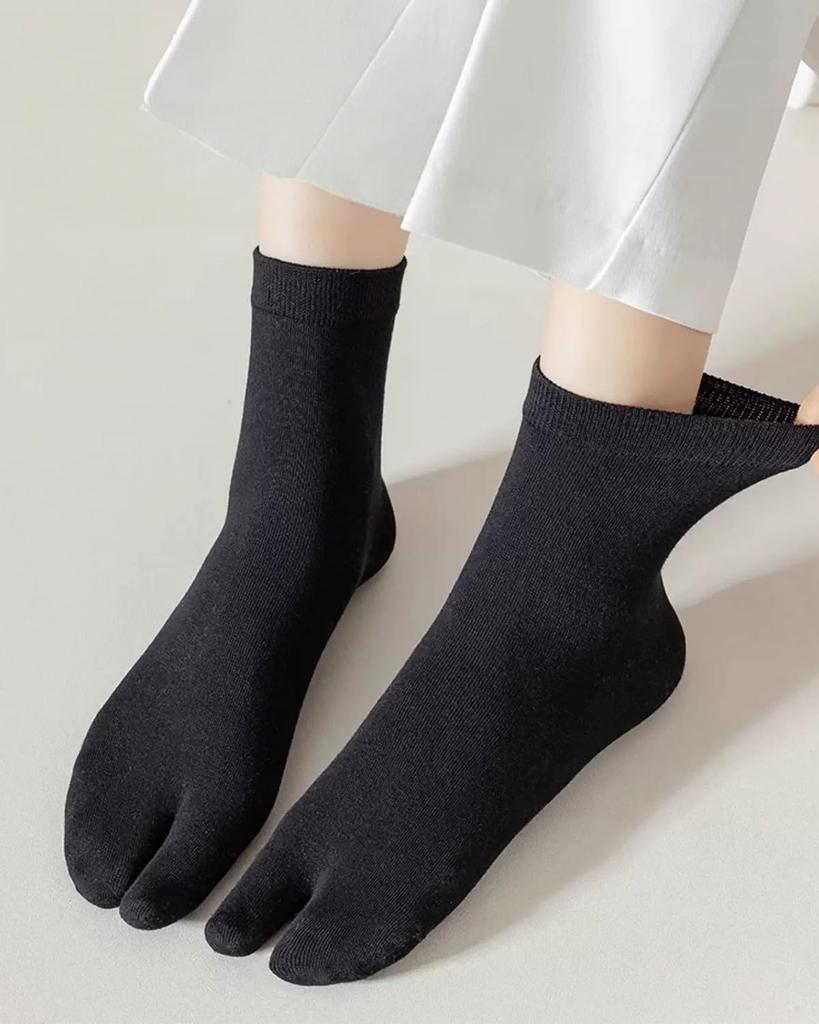 Tabi Free Machine for Everyday Japanese Clothing Accessories [CICIFAUS] Socks, Two-Toe Socks, 3-Pair Set, Black, 22.5-26cm, Unisex, Size, Washable,