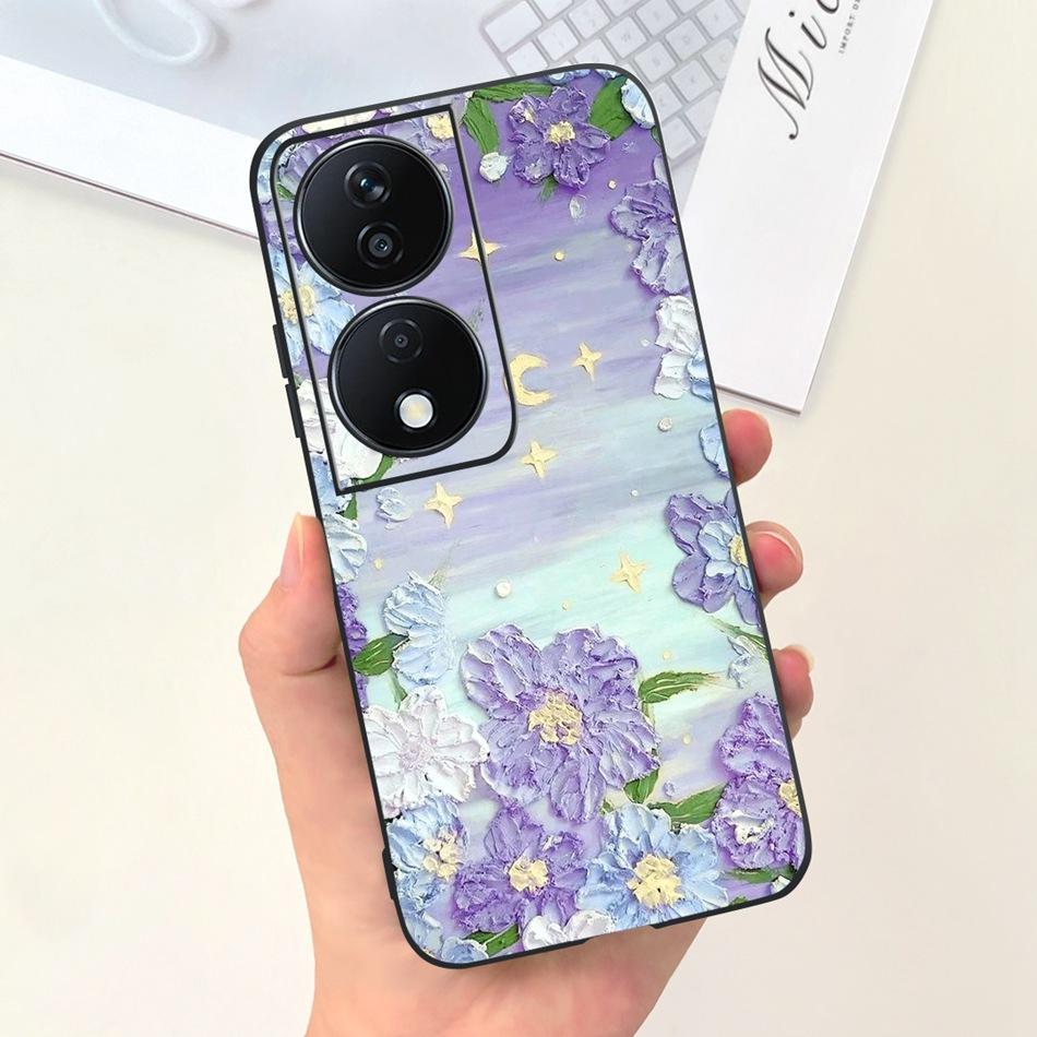 Cool Fashion Moon Printed Case For Honor X7b Candy Color Soft Silicon TPU Shockproof Phone Cases For HonorX7b X 7B 4G CLK-LX2