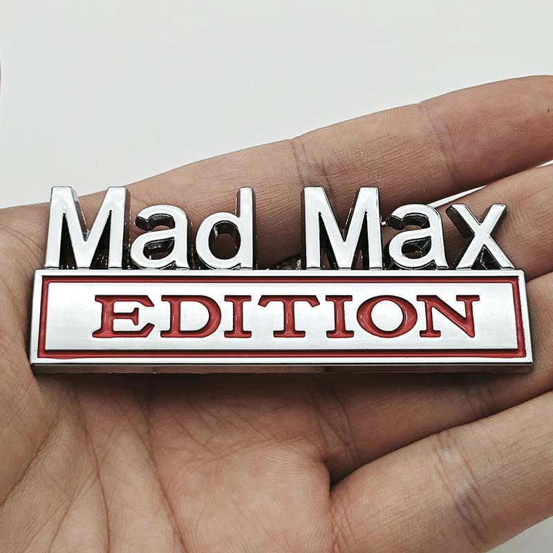 3D Logo Mad Max Edition Emblem Sticker Badge Fender Funny Decals Car Truck Replacement Door Decoration for Universal Car SUV