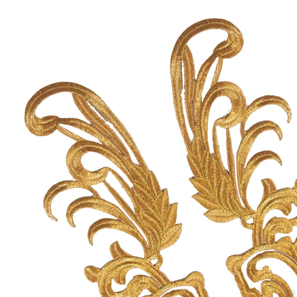 2 Pieces Sewing Craft Decoration Lace 3D DIY Appliques Sticker for Crafting Clothing Bridal Jeans