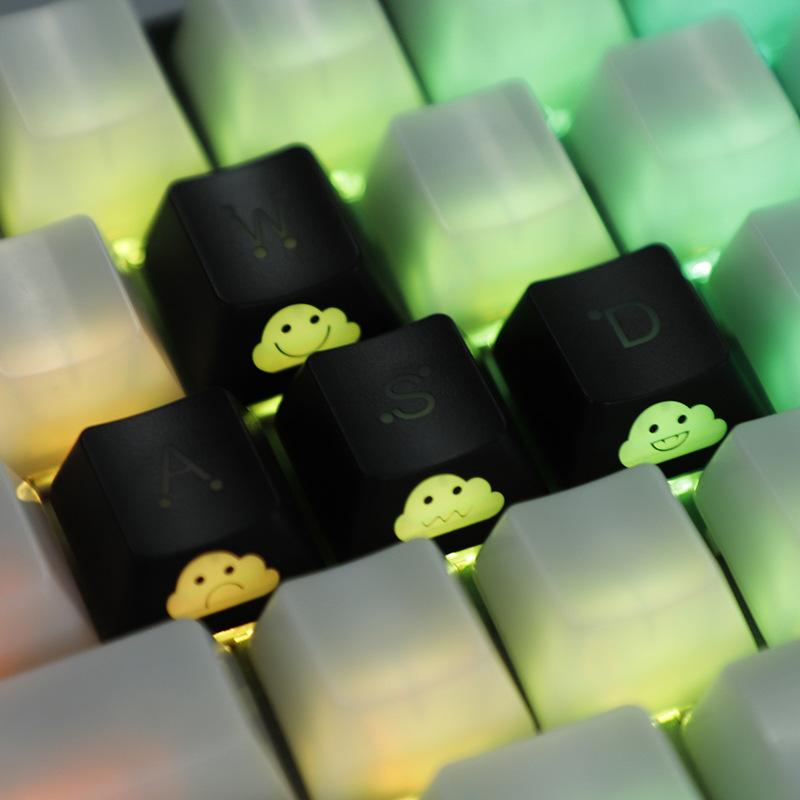4Pcs Wasd Arrow Broadside Lighting Key Cap For Mechanical Keyboard Compatible With Mx Switch Cute Emo Keycap Set