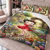 Betty Boop 3Pcs Bedding Set Duvet Cover With Two Pillowcases For Bedroom Home Decoration
