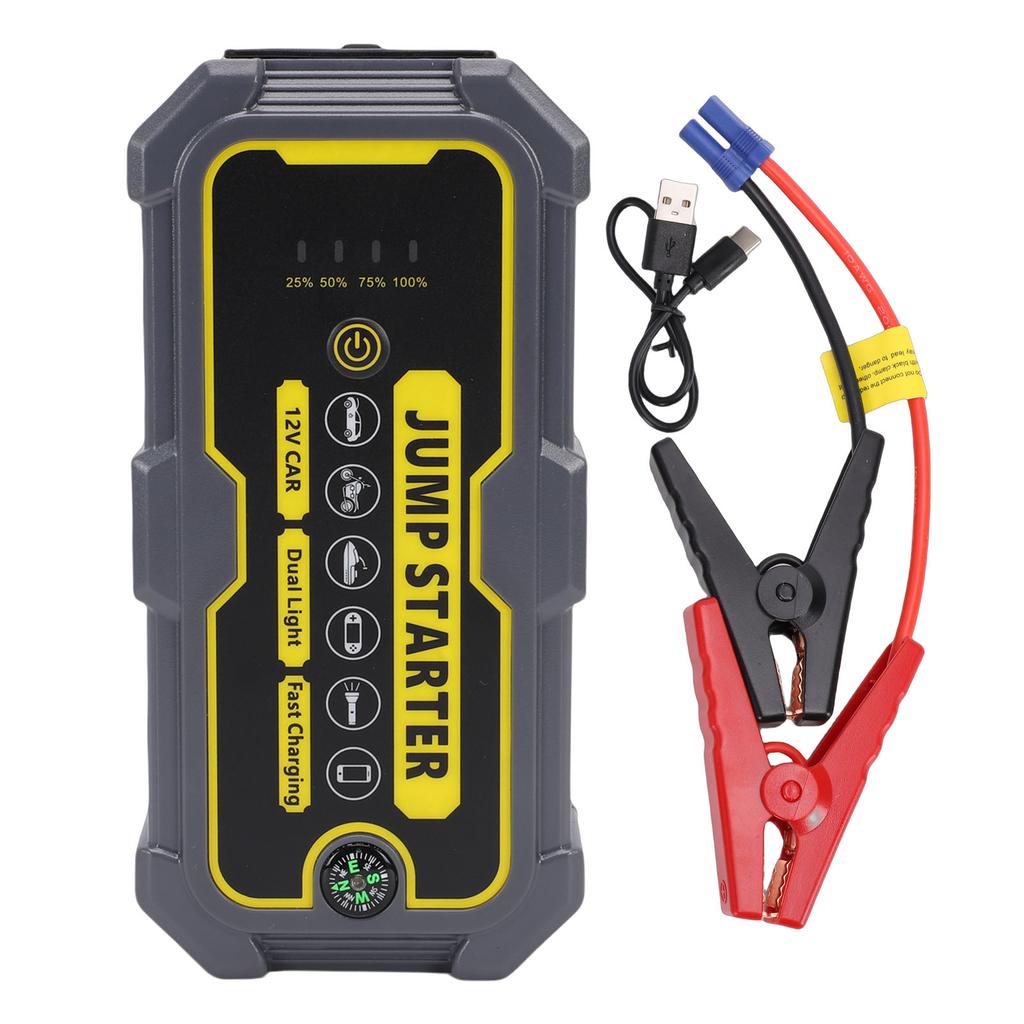 Jump Starter Waterproofing Car Emergency Starting Power Supply for 16V Cars SUVs Small Trucks Main Unit+Straight