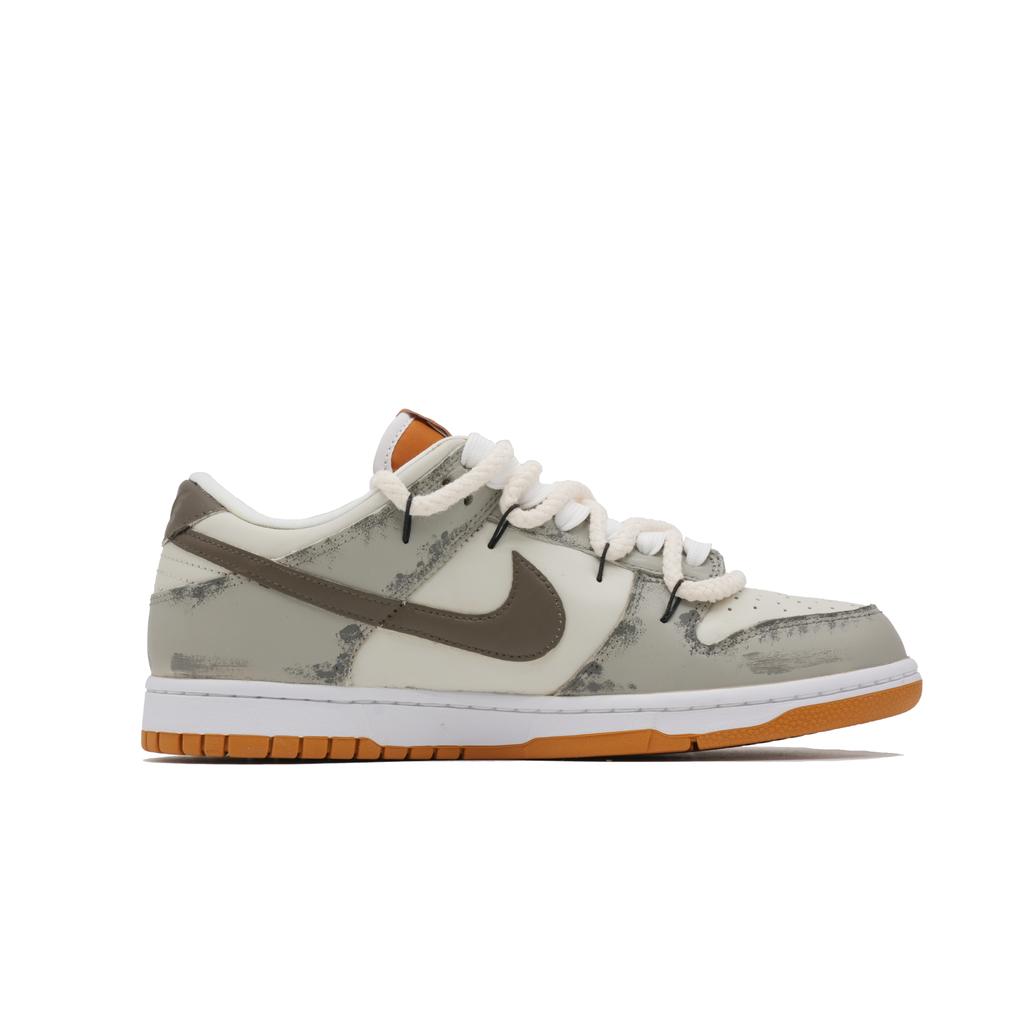 Nike Dunk Desert Leather Abrasion Resistant Low top Skateboard Shoes Men's White Gray FQ6965-700(Team861-)