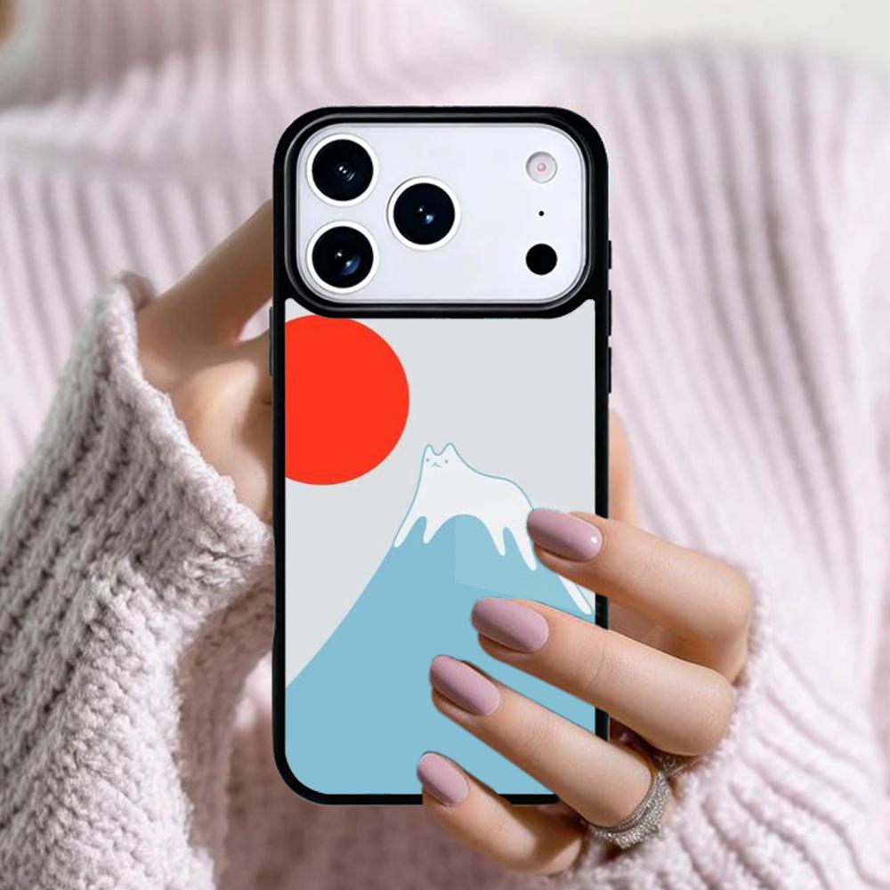 Abstract Cat Mount Fuji Japan Landscape Phone Case For Apple iPhone 17 Air 16E 15 14 Plus 13 12 11 Pro Max Mini Funda Cover
