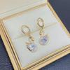 Luxurious and Elegant Golden Swan Earrings, Dazzling, Synthetic Crystal, Suitable for Daily Wear, Parties and Gifts