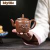 220ml Traditional Yixing Purple Clay Teapots Handmade Relief Pot Raw Ore Pink Gold Zhu Mud Kettle Zisha Tea Set Ornaments Gift