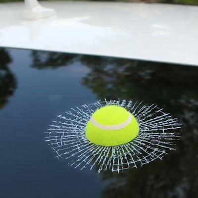 2Pcs Car Prank Stickers Self Adhesive Strong Stickiness Waterproof Funny 3D Tennis Ball Hit Window Stickers Windscreen Decorations
