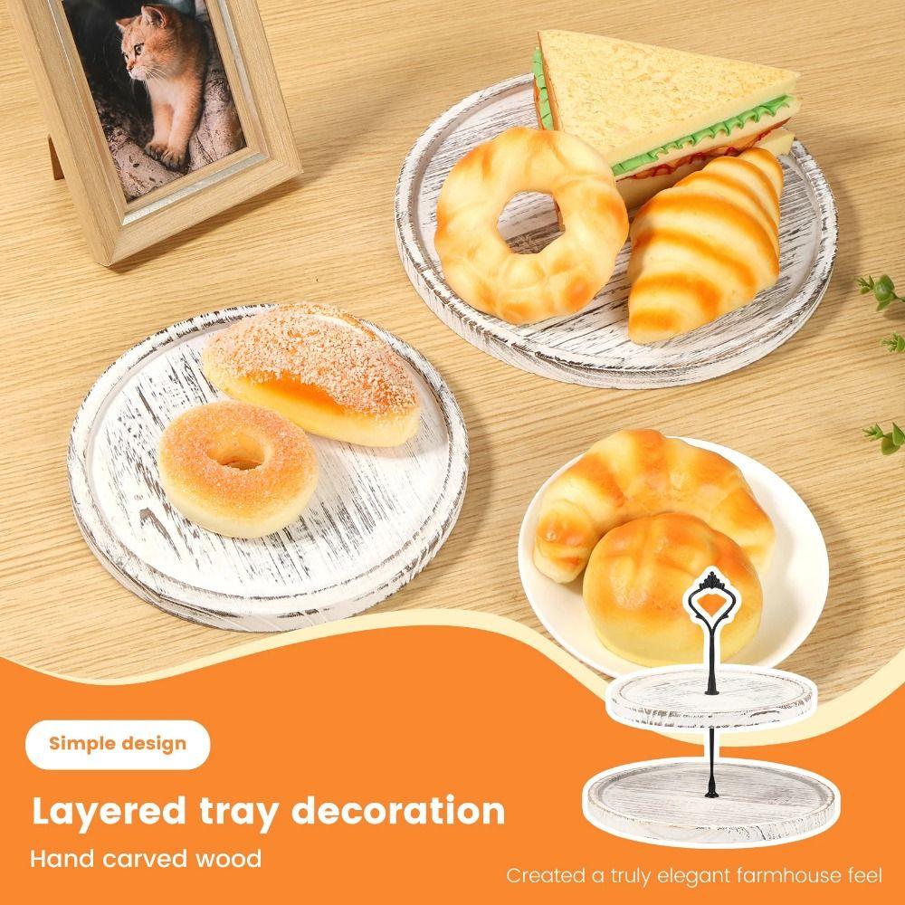 Detachable Round Tiered Fruit Plate Decorative Cake Serving Tray Dessert Display Rack  Christmas