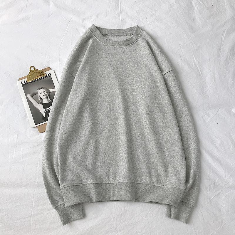 

Unisex Crewneck Sweatshirt - Loose Fit for Spring and Autumn, Solid Color, Long Sleeve, Trendy and Versatile. L