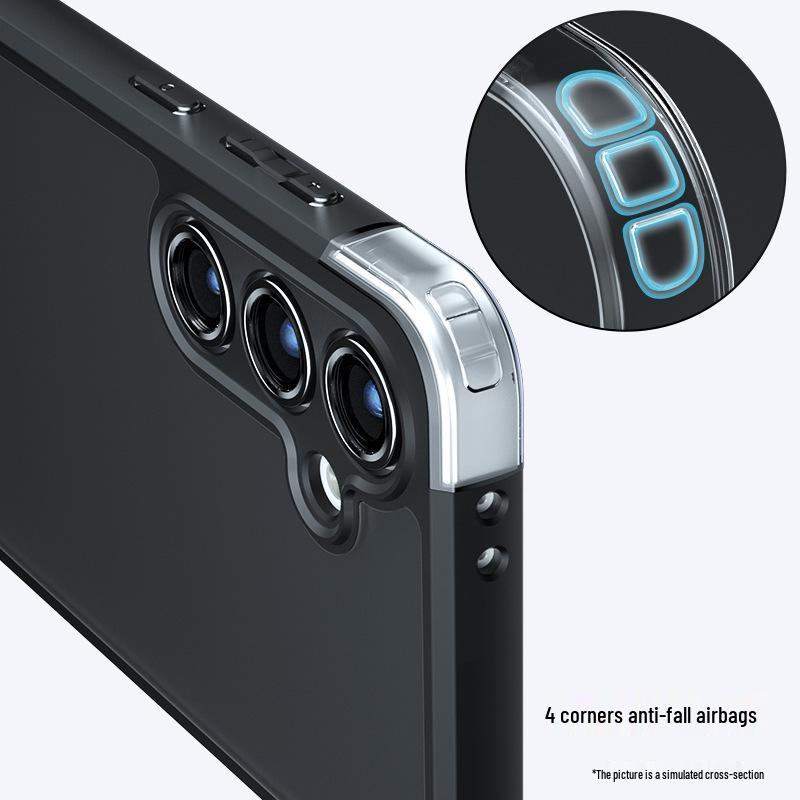 Samsung S24 Ultra Drop-Proof Qi Armor Matte Case - Cross-Border Compatible, Hot-Selling, Protective for S24 FE and A25.