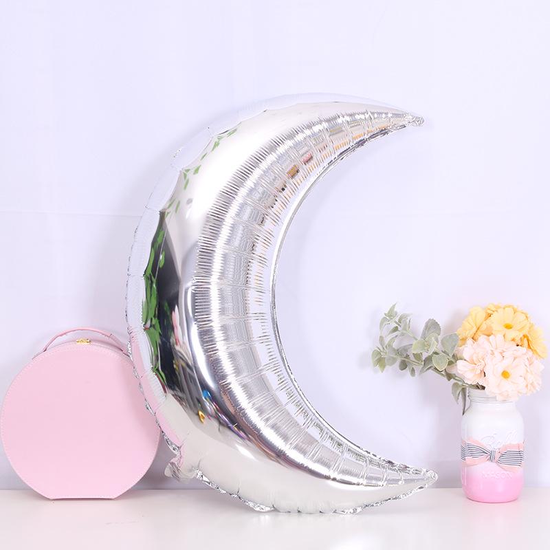 28-inch Moon Aluminum Foil Balloon for Qixi Festival, Valentine's Day, Weddings, and Children's Birthday Decorations