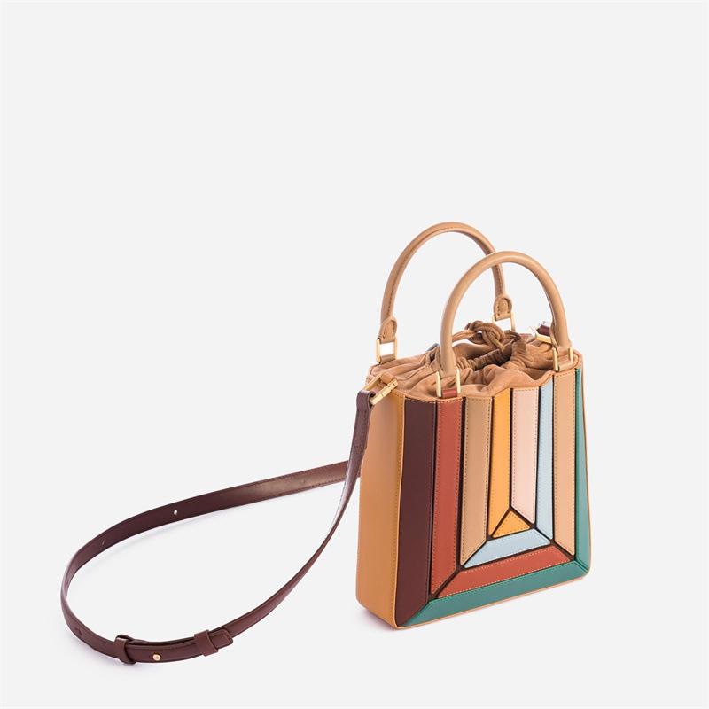 Crossbody Bag for Women's Fashion Design, High-end, Westernized, Contrasting Color Patchwork, One Shoulder Handbag