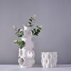 Ceramic Crafts Flower Vase Stereoscopic Embracing Stripes Flower Arrangement Accessories Home Decoration Accessories