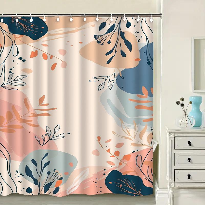 Fruit Branches Washable Dirt-Resistant Shower Curtain Shower Head Waterproof Polyester Bath Curtain For Home Decor Accessories