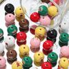 5pcs Acrylic Christmas Print Beads Colorful Square Round Spacer Bead for Bracelet Keychain DIY Jewelry Making Accessories