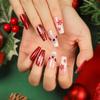 Popular Christmas Snowflake Fake Nail Patch Detachable Wear Nail Nail Art Finished Product