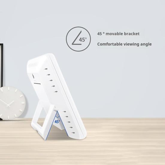 Elektronisk Termometer Hygrometer LCD-skjerm Innendørs Utendørs Digital Fuktighetsmåler Temperaturmåler Måler Multifunksjonell Kalender Vekkeklokke