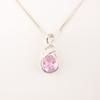 Morganite Gemstone 925 Sterling Silver Jewelry Zircon Wedding Pendant 1.22" Gift CZP-13-11