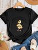 Kids Cool Crossed Arms Yellow Duck Graphic T Shirt Funny Quote Text Star Decor Short Sleeve Casual Tee